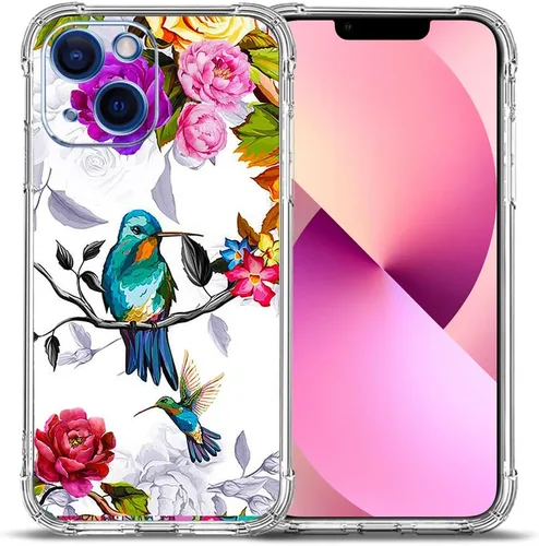 Miniatura 13 de Funda para iPhone 13 Pro Max, protección contra caídas de flores de mariposa azul, rosa, a prueba de golpes, carcasa protectora de cuerpo completo