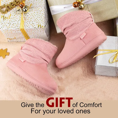 Miniatura 7 de LongBay Pantuflas de punto de chenilla cálidas para mujer, de espuma viscoelástica, cómodas, de gamuza, esponjosas, de espuma viscoelástica, botas