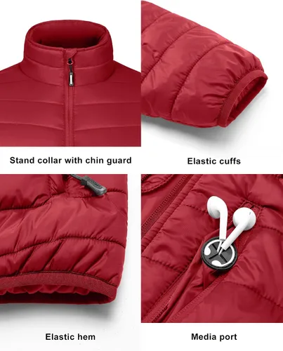 Miniatura 6 de Outdoor Ventures Chaqueta de invierno acolchada ligera y plegable para hombre, con aislamiento, para nieve, esquí, senderismo, viajes