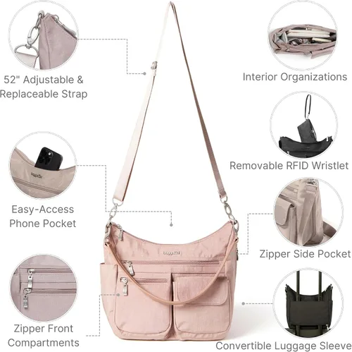 Miniatura 12 de Baggallini Womens Modern Everywhere Crossbody Bag for Women 11x9x4.5" Rfid Hobo Bag