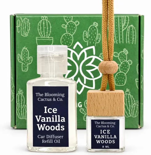 Miniatura 12 de The Blooming Cactus & Co. - Difusor para coche con recarga incluida Fragancia para coche en movimiento Ambientador para coche colgante