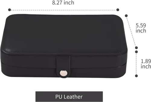 Miniatura 7 de Smileshe Joyero para mujeres y niñas, estuche organizador de viaje pequeño de piel sintética, cajas de almacenamiento portátil para anillos, aretes