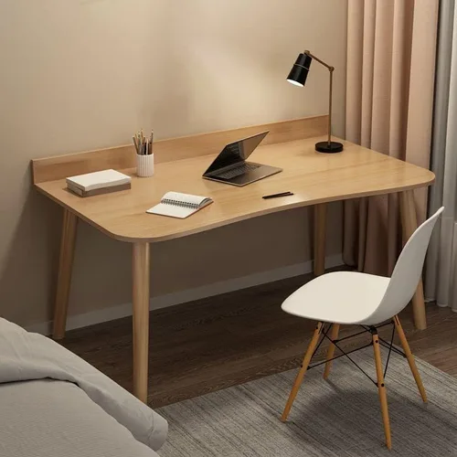 Miniatura 19 de Escritorio de estudio de oficina contemporáneo, escritorio contemporáneo para computadora, escritorio de trabajo con patas de madera, blanco, sin