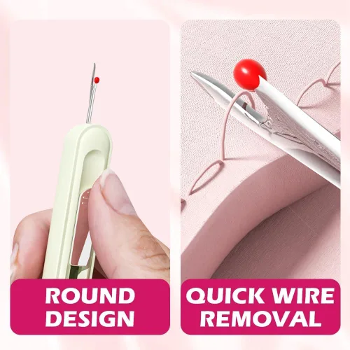 Miniatura 2 de Destripador de costura 2 en 1, desgarrador de costura elástico para costura, herramienta para coser a mano, tejer, punto de cruz, bordado y Verde