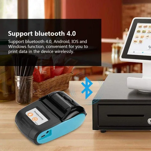Miniatura 6 de Mini impresora térmica de bolsillo USB, 1.969-3.539 in/s Impresora portátil de recibos BT para tiendas minoristas/restaurantes, fábricas/logística
