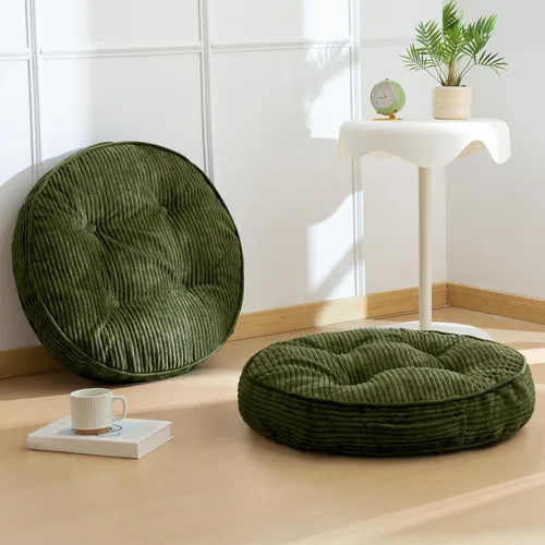 Miniatura 81 de HIGOGOGO Cojín de suelo para adultos, cojín de meditación, grande y redondo, funda de pana copetuda, para sala de estar o yoga, 22 x 22 pulgadas