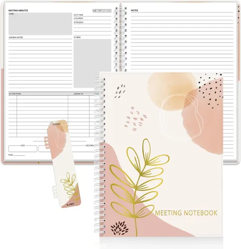 Miniatura 17 de SUNEE Half Meeting Half Note - Cuadernos profesionales de 8.5"x11" para el trabajo - 160 páginas, planificador de proyectos de tamaño A4, agenda