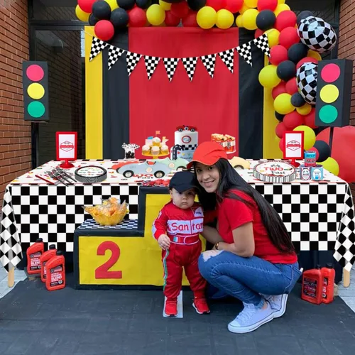Miniatura 5 de 81 piezas de decoraciones para fiesta de segundo cumpleaños Two Fast Race Car - Platos de autos de carreras, servilletas, mantel para fiesta