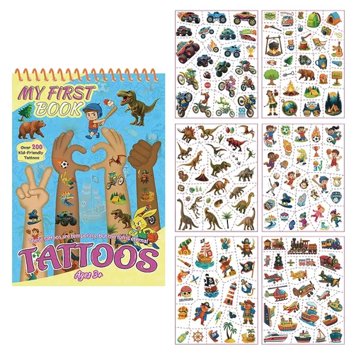 158 tatuajes temporales precortados para niños y niños, tatuajes falsos de aventura de dinosaurios y piratas, recuerdos de fiesta infantiles