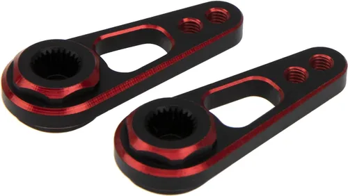Miniatura 2 de Paquete de 2 bocinas Vgoohobby de aleación de aluminio a control remoto de doble agujero 25T para servo de dirección compatible con Recat Axial