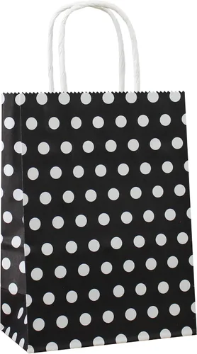 ADIDO - Bolsas de papel rojo EVA con puntos blancos de papel kraft con asas bolsas de papel para niños, cumpleaños, bodas, fiestas y fiestas (8.2 x