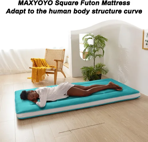 Miniatura 6 de MAXYOYO Colchón de Cama Twin Colchón de Futón Japonés para Piso, Almohadilla de Tatami Twin Cubrecolchón de Cama de Piso para Camping, Fácil