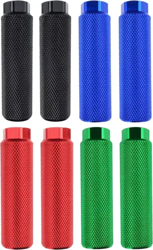 Miniatura 7 de 4 pares de clavijas de aleación de aluminio para bicicleta de montaña Ciclismo Trasero Stunt Pegs Fit 3/8 pulgadas ejes Negro