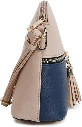 Miniatura 3 de SG SUGU - Bolsa cruzada Lunar ligera y de tamaño mediano, forma de cúpula, bolsa de hombro con borla, bolsillo con cremallera, correa ajustable