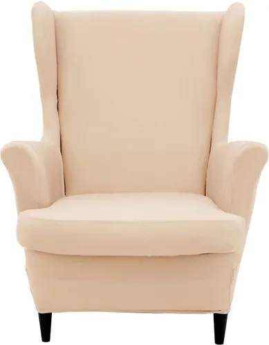 Miniatura 21 de Wingback - Funda elástica para silla, 2 piezas, con respaldo de ala, funda protectora de muebles impresa, suave con parte inferior elástica