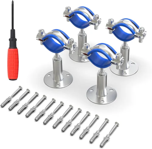 Miniatura 9 de TAISHER 3 piezas de acero inoxidable 304 para montaje en pared de montaje en techo, soportes de tubería ajustables, abrazadera de soporte de correa