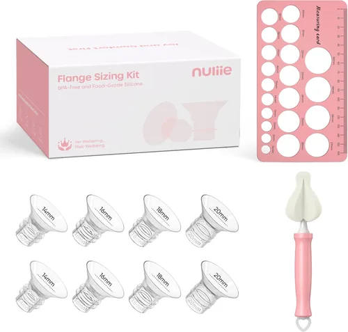 Miniatura 12 de Nuliie Kit de tamaño de brida 3 en 1 de 13/15/17/19/0.827 in para brida/escudo de extractor de leche doble eléctrico de 0.945 in, 10 piezas