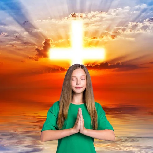 Miniatura 3 de Fondo de vinilo de 5 x 5 pies con cruz cristiana, luz divina, luces santas, espíritu santo, creencia religiosa, Señor, orar, resurrección de Jesús