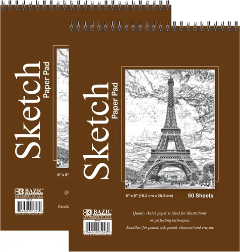 Miniatura 13 de BAZIC Products Bloc de bocetos en espiral de 9 x 12 pulgadas, 30 hojas 30 hojas - 9"x12