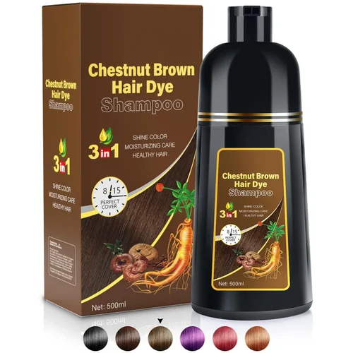 Miniatura 8 de Champú de tinte para el cabello negro 3 en 1 para Gray Coverag Color Shampoo para mujeres/hombres Instant Herbal Semi permanente champu para canas