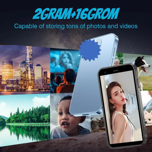 Miniatura 5 de Mini Smartphone XS15,3G 3.0 pulgadas HD 2GB+16GB Android 8.1 1000mAh Dual Sim Quad Core Mini Teléfono Regalo Niño Teléfono Pequeño Teléfono