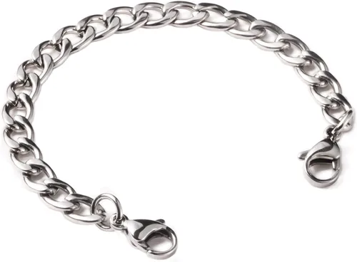Miniatura 27 de LinnaLove Cadena intercambiable de acero inoxidable para pulseras de identificación de alerta médica para mujeres y hombres