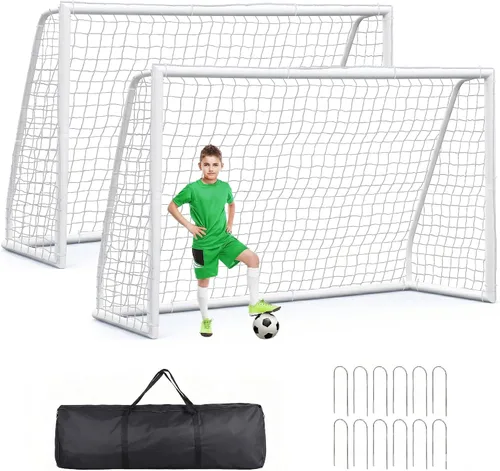 F2C Red de fútbol para patio trasero, marco de acero para niños, ayuda de entrenamiento de tiro portátil para adultos con bolsa de transporte,