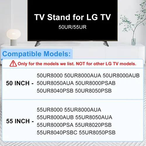 Miniatura 2 de Soporte de TV de 50 y 55 pulgadas para LG TV Legs para 50UR/55UR 55UR8000 55UR8000AUA 55UR8050AUA 55UR8020PSB 55UR8040PSBC 50UR8000 50UR8050AUA