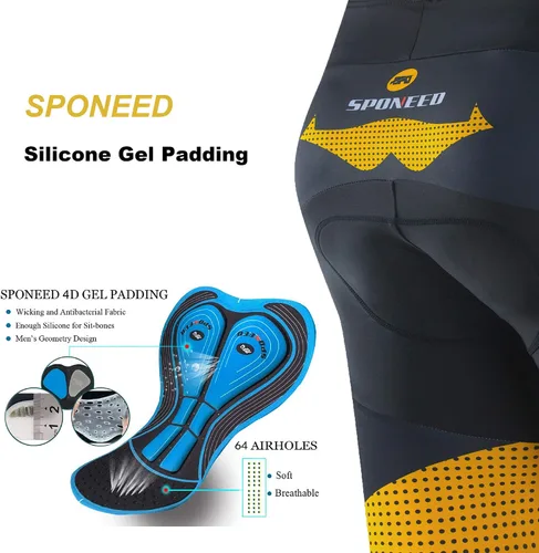 Miniatura 6 de sponeed Pantalones cortos de ciclismo para hombre pantalones acolchados para equitación ropa de ciclismo y ciclismo