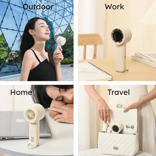 Miniatura 8 de Mini ventilador de mano turbo portátil, recargable, velocidad ajustable de 1 a 100 USB, ventilador de bolsillo de refrigeración USB, ligero