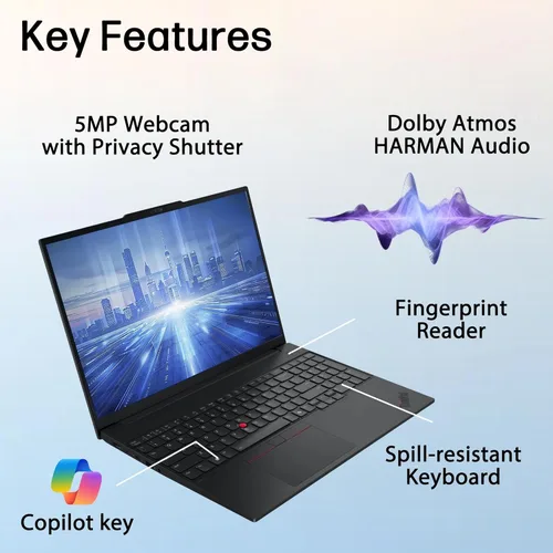 Miniatura 5 de Lenovo ThinkPad E16 Gen 3 - Laptop empresarial, listo para empresas, Intel Ultra 5 225H, DDR5 de 16 GB, SSD NVMe de 1 TB, IPS FHD+ de 16 pulgadas