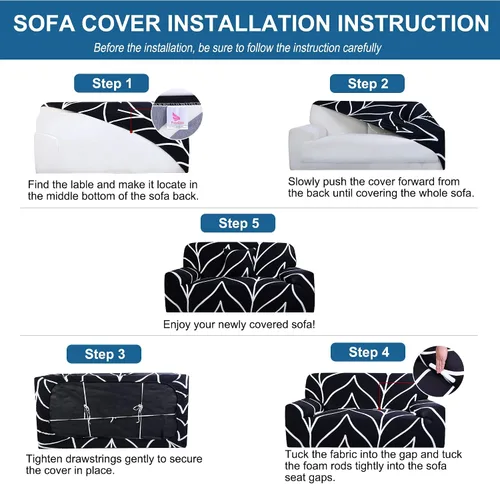 Miniatura 7 de uxcell Funda elástica para sofá de dos plazas, funda de sofá biplaza para sala de estar, muebles universales con una funda de almohada