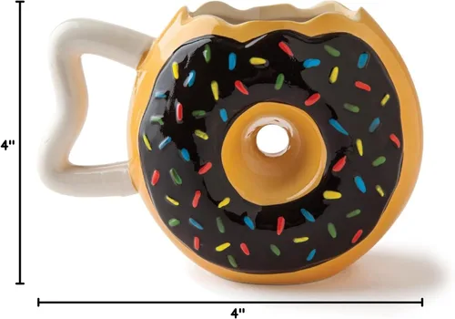 Miniatura 7 de BigMouth Inc Taza de Café con Chispitas de Dona, Divertida Taza Novedosa con Forma de Dona, Regalo Divertido para Amantes de los Postres, Cerámica