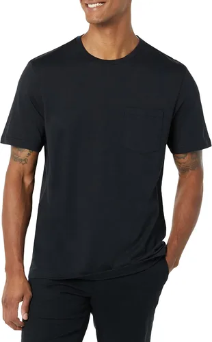 Miniatura 5 de Tienda Essentials Camisetas para hombre, ajuste regular, manga corta, bolsillo con cuello redondo, paquete de 2