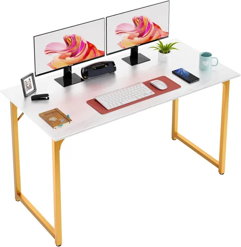 Miniatura 10 de Escritorio de computadora de 32 pulgadas para espacios pequeños, escritorio de oficina en casa, estilo moderno y simple, escritorio de trabajo Negro
