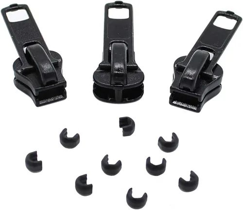 Kit de reparación de cremallera - Deslizadores de bloqueo automático Vislon #5 - 3 deslizadores universales y topes incluidos - Fabricado en los