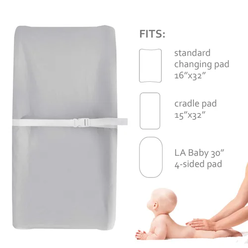 Miniatura 5 de Fundas para cambiador, color beige y gris, para niños y niñas, paquete de 2 unidades, unisex, funda para cambiador, sábana suave y transpirable