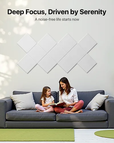Miniatura 5 de Soundsbay Vinilo con carga masiva, paneles de pared insonorizados autoadhesivos, paquete de 12 unidades cuadradas de vinilo con carga masiva, Blanco