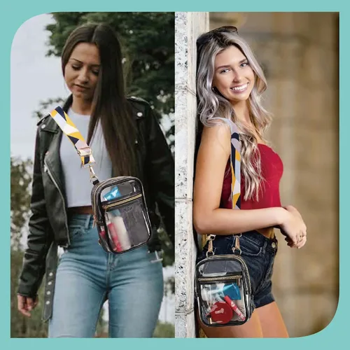 Miniatura 22 de Bolso cruzado aprobado por estadios para mujer, bolsa transparente para estadios para eventos deportivos, conciertos