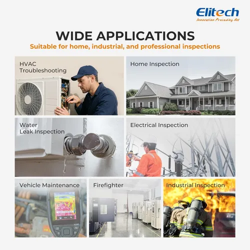Miniatura 9 de Elitech Cámara de imágenes térmicas con resolución IR de 256 x 192, cámara infrarroja de mano para inspección del hogar y HVAC, grabación de video