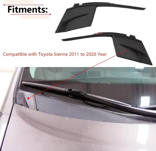 Miniatura 2 de RLB-HILON 1 par de cubiertas para limpiaparabrisas compatibles con Toyota Sienna 2011 2012 2013 2014 2015 2016 2017 2018 2019 2020, para panel