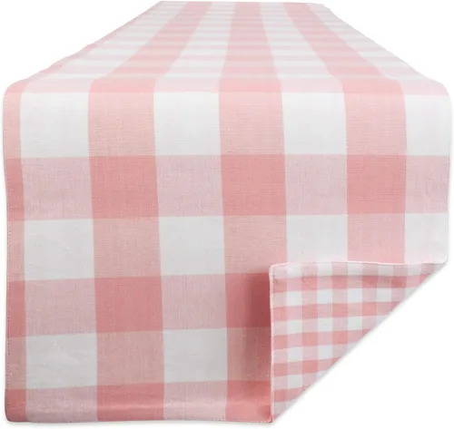 Miniatura 8 de DII Colección de mesa a cuadros Gingham, gris, camino de mesa, 14x72 pulgadas