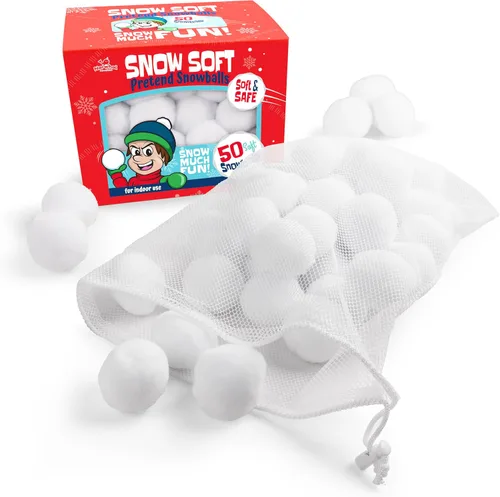 Miniatura 7 de Narwhal Novelties Paquete de 50 bolas de nieve falsas divertidas para niños de 2 pulgadas, bolas de nieve artificiales a granel para interiores