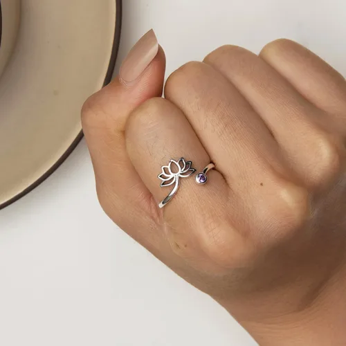 Miniatura 4 de LAWOTY Anillos de plata de ley 925 para mujeres y niñas, anillos vintage ajustables de oxidación abierta, anillos de luna para regalos de cumpleaños
