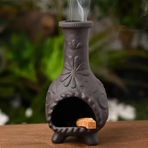 Miniatura 10 de MOUGIGI Soporte de Palo Santo Hecho a Mano y Quemador de Conos de Incienso - Elegante Accesorio para Limpias de Salvia con Capacidad para Rituales