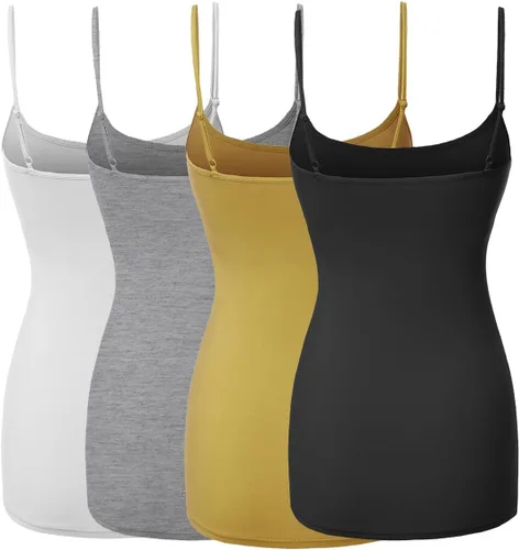 Miniatura 2 de Made by Emma Camiseta básica de tirantes delgados ajustables para mujer (4 unidades)