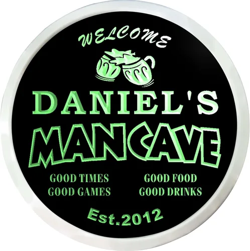 Miniatura 13 de ADVPRO - Cartel de neón para nombre y fecha personalizados, bar para hombres «Daniel´s», st4-x0012-tm Rojo