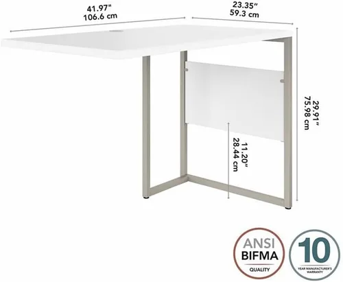 Miniatura 9 de Bush Business Furniture Hybrid 42 W x 24D Escritorio Return/Bridge en blanco