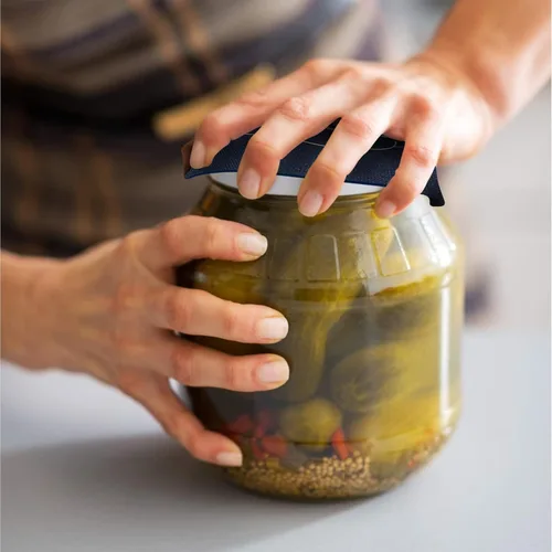 Miniatura 6 de JAR HEADS Juego de abridores de tarros de goma con almohadilla de agarre de 5 piezas - Agarres gruesos de 5 pulgadas para abrir tarros fabricados