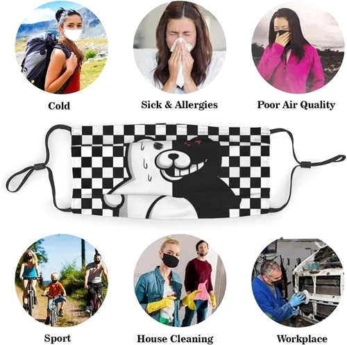 Miniatura 7 de 3 máscaras faciales ajustables reutilizables con cintas ajustables para las orejas bandana pasamontañas